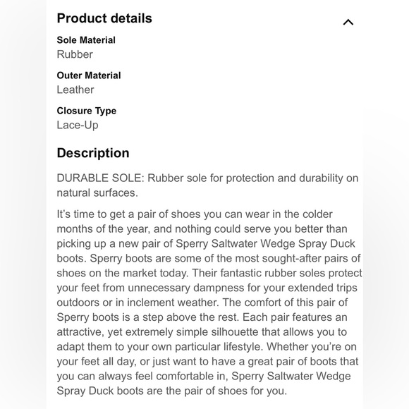 SPERRY 12M Saltwater Spray Wedge Waterproof Rain Duck Boots Ivory Brown Quarter - Picture 2 of 15